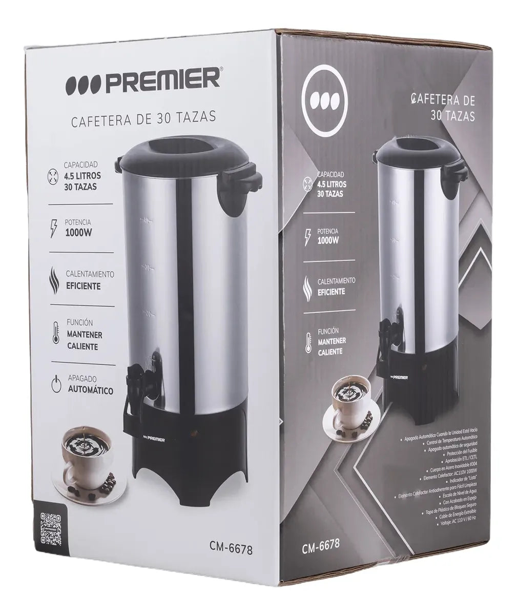 Cafetera Comercial Percoladora 30 Tazas Premier