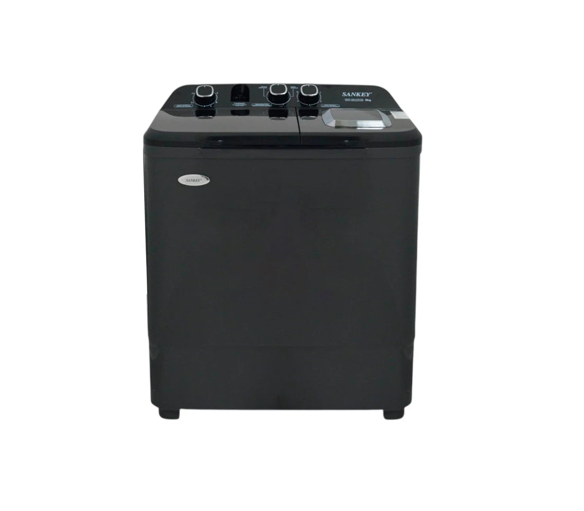 Lavadora semiautomática 8kg con bomba doble tina color negro Sankey