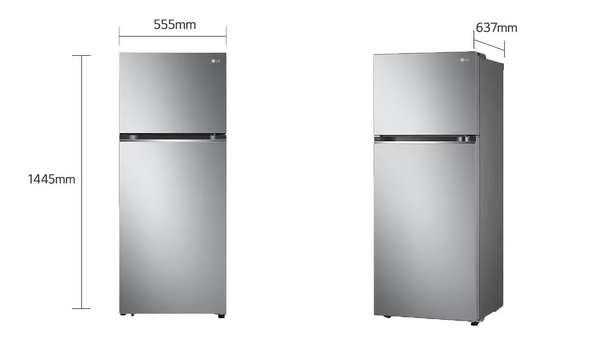 Refrigeradora Top Freezer 13.2pᶟ (Net) / 14.5pᶟ (Gross) LG VT38BPP Smart Linear InverterCooling™