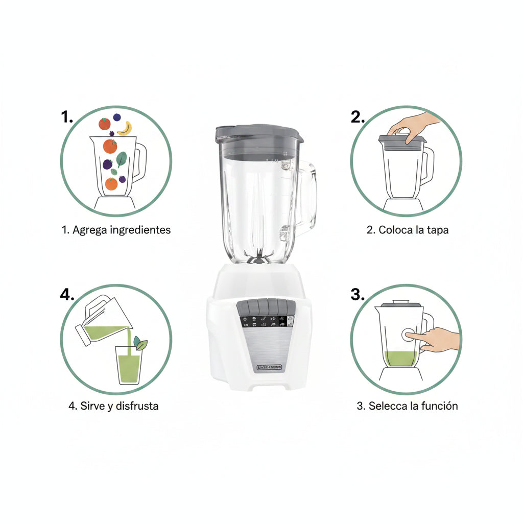 Licuadora Black & Decker BL0876-3WDLA 8 Velocidades + Pulso