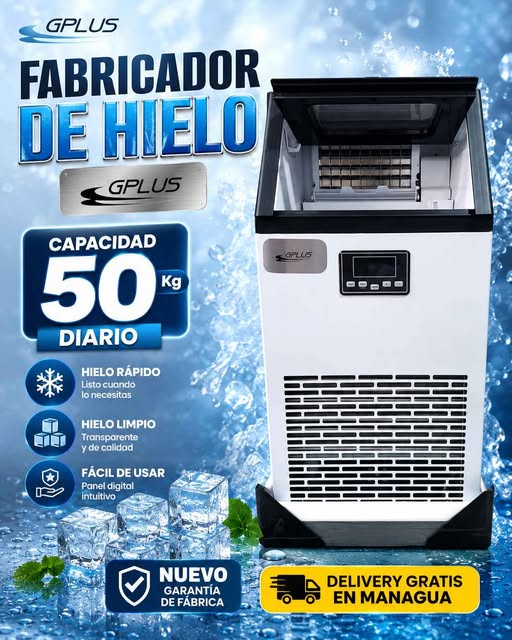 Fabricador De Hielo GPLUS Pantalla LED 50 KG