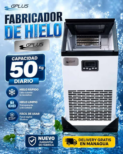 Fabricador De Hielo GPLUS Pantalla LED 50 KG
