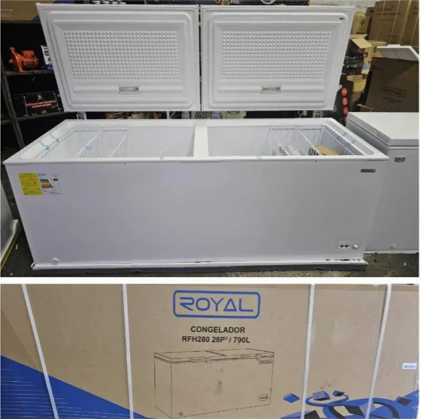 Congelador horizontal de dos puertas Royal 28 pies cúbicos