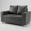 Sofá Love Seat de 2 Plazas en Cuerina Negra.