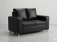 Sofá Love Seat de 2 Plazas en Cuerina Negra.