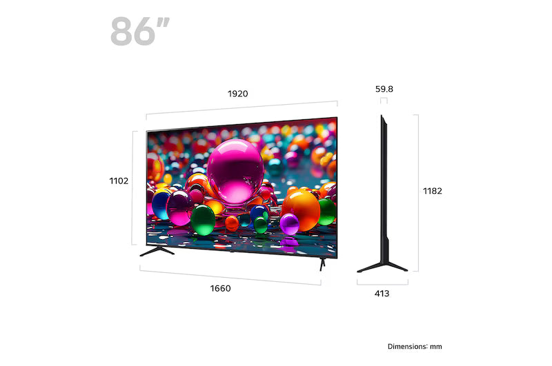 Televisor LG UHD AI 4K Smart TV serie UA75 de 86 pulgadas (modelo 2025)