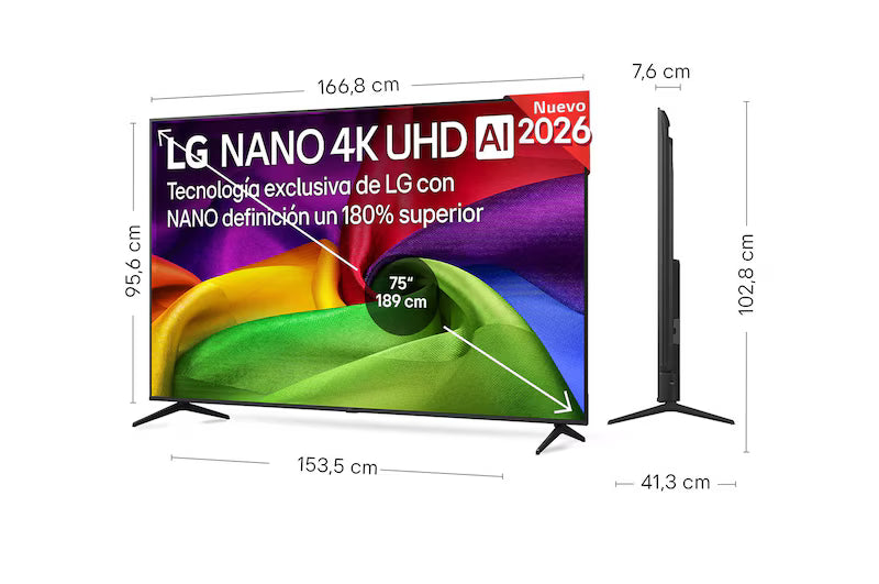 Smart TV LG NANO 4K UHD AI NU80 75 pulgadas 4K 2026